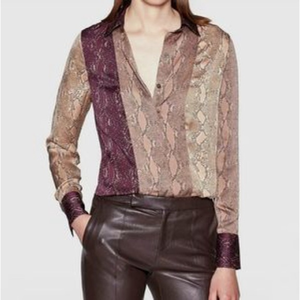 COPY - EQUIPMENT FEMME Snake Print Blouse XL